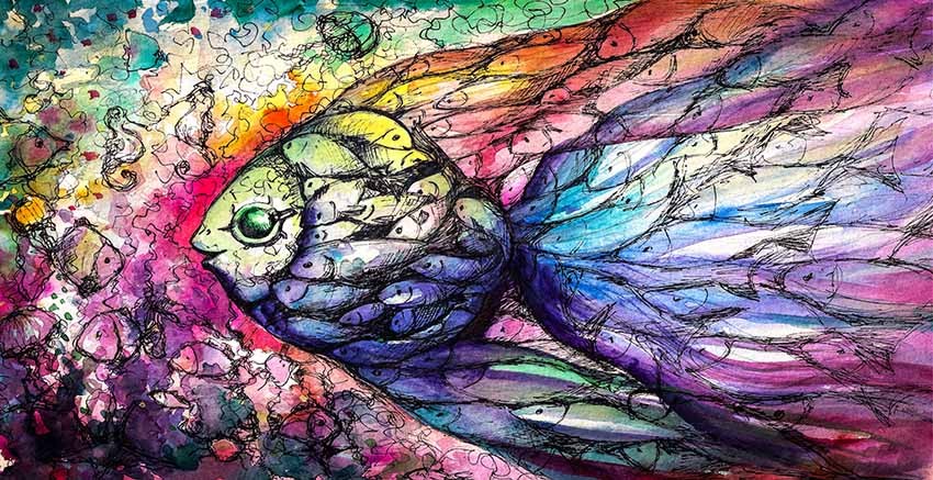 R3022 Fish Canvas Wall Art Canvas Print 