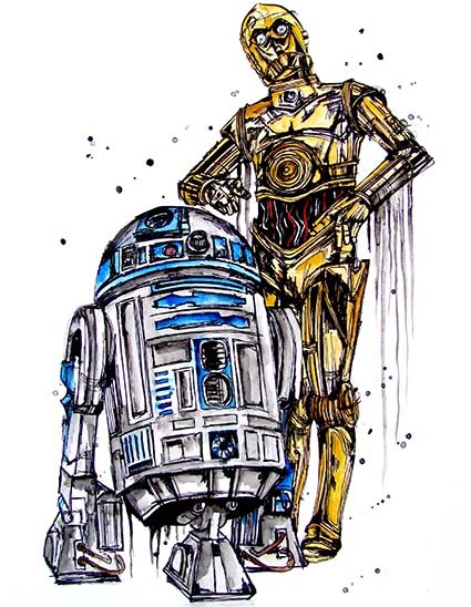T15 Regular Fit Printed T-Shirt R2D2 C3P0