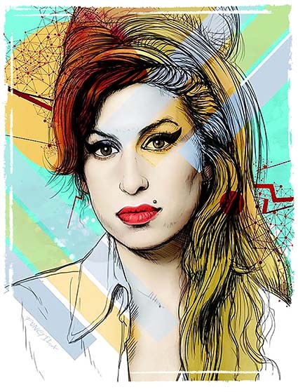 T232 Regular Fit Printed T-Shirt Amy Winehouse