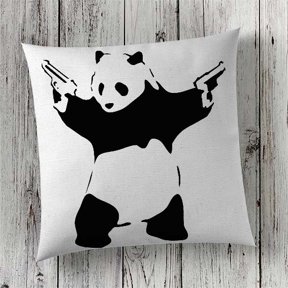 C25 Cushion Cover Sublimation Print Banksy Panda