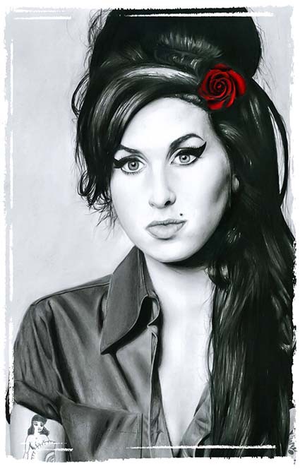 T378 Regular Fit Printed T-Shirt Amy Winehouse