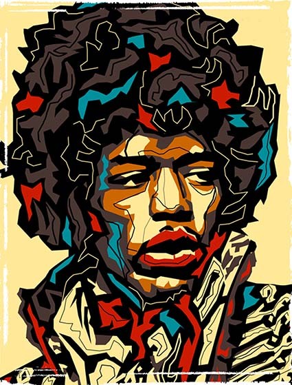 T479 Regular Fit Printed T-Shirt Jimi Hendrix