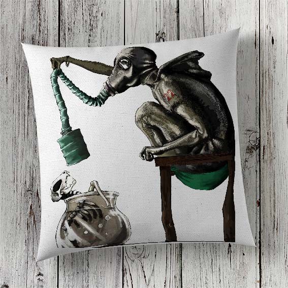 C59 Cushion Cover Sublimation Print Gas Mask