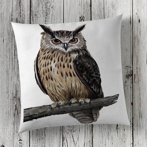 Cushion Cover Sublimation Print Owl