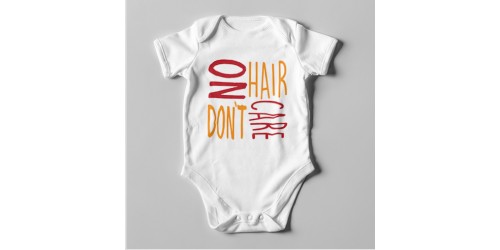 B65 Short Sleeve Baby Bodysuit No Hair Don't Care