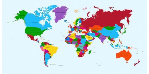 R2032 Canvas Wall Art Canvas Print World map