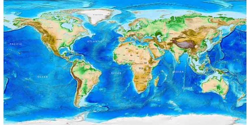R2749 Canvas Wall Art Canvas Print World Map