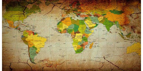 R2774 World Map Canvas Wall Art Canvas Print