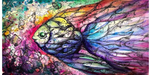 R3022 Fish Canvas Wall Art Canvas Print 
