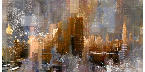 R3029 City Paint Canvas Wall Art Canvas Print