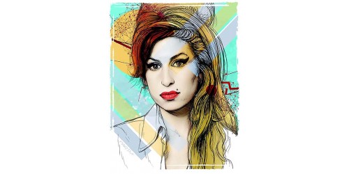 T232 Regular Fit Printed T-Shirt Amy Winehouse
