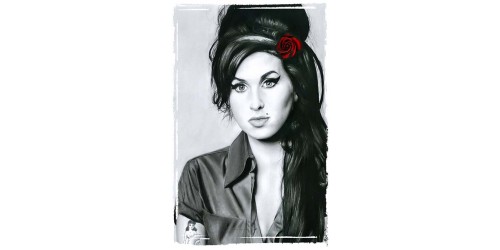 T378 Regular Fit Printed T-Shirt Amy Winehouse