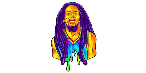T422 Regular Fit Printed T-Shirt Bob Marley
