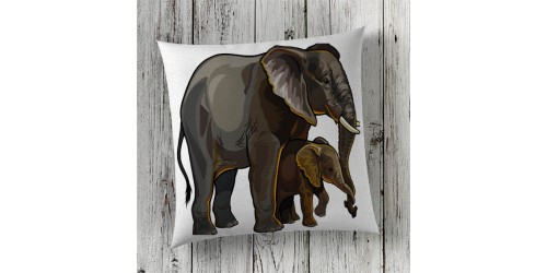 C63 Cushion Cover Sublimation Print Elephants