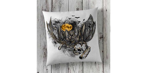 C9 Cushion Cover Sublimation Print Bat and Skull