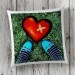 Print heart pillow with photo London