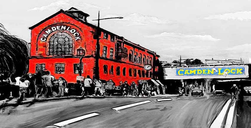 London Camden Town Camden Lock Canvas Wall Art Canvas Print