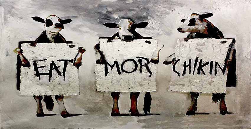 Eat More Chicken Canvas Wall Art Canvas Print