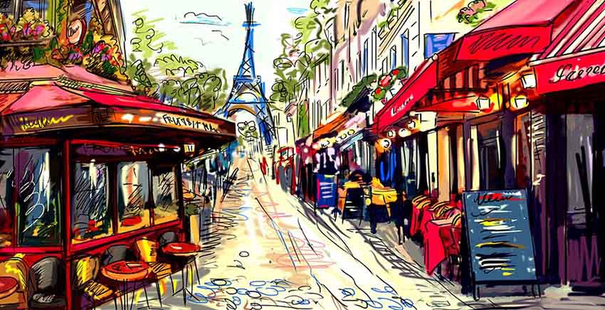 Canvas Wall Art Canvas Print Street in paris