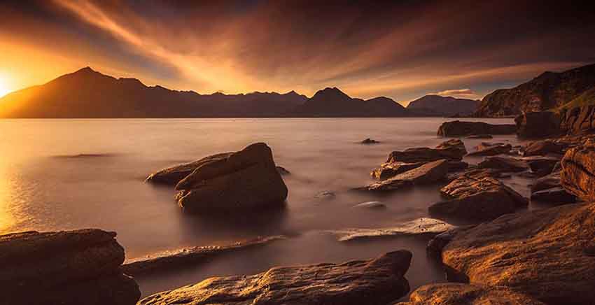 Canvas Wall Art Canvas Print Sunset at the Elgol beach