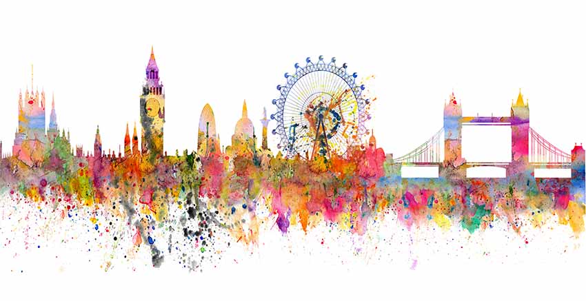 Canvas Wall Art Canvas Print London Water Colour