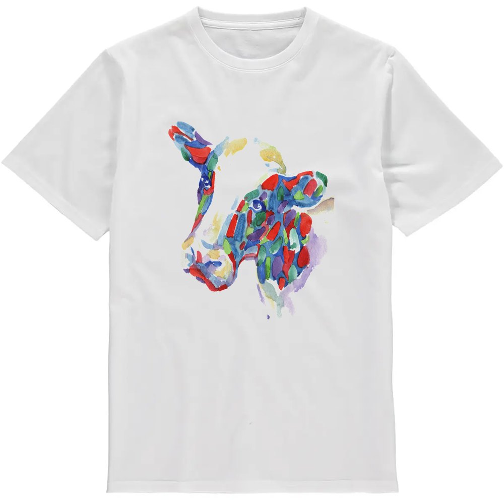 Regular Fit Printed T-Shirt  WATER COLOUR COW — image 2