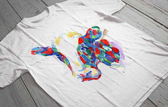 Regular Fit Printed T-Shirt  WATER COLOUR COW