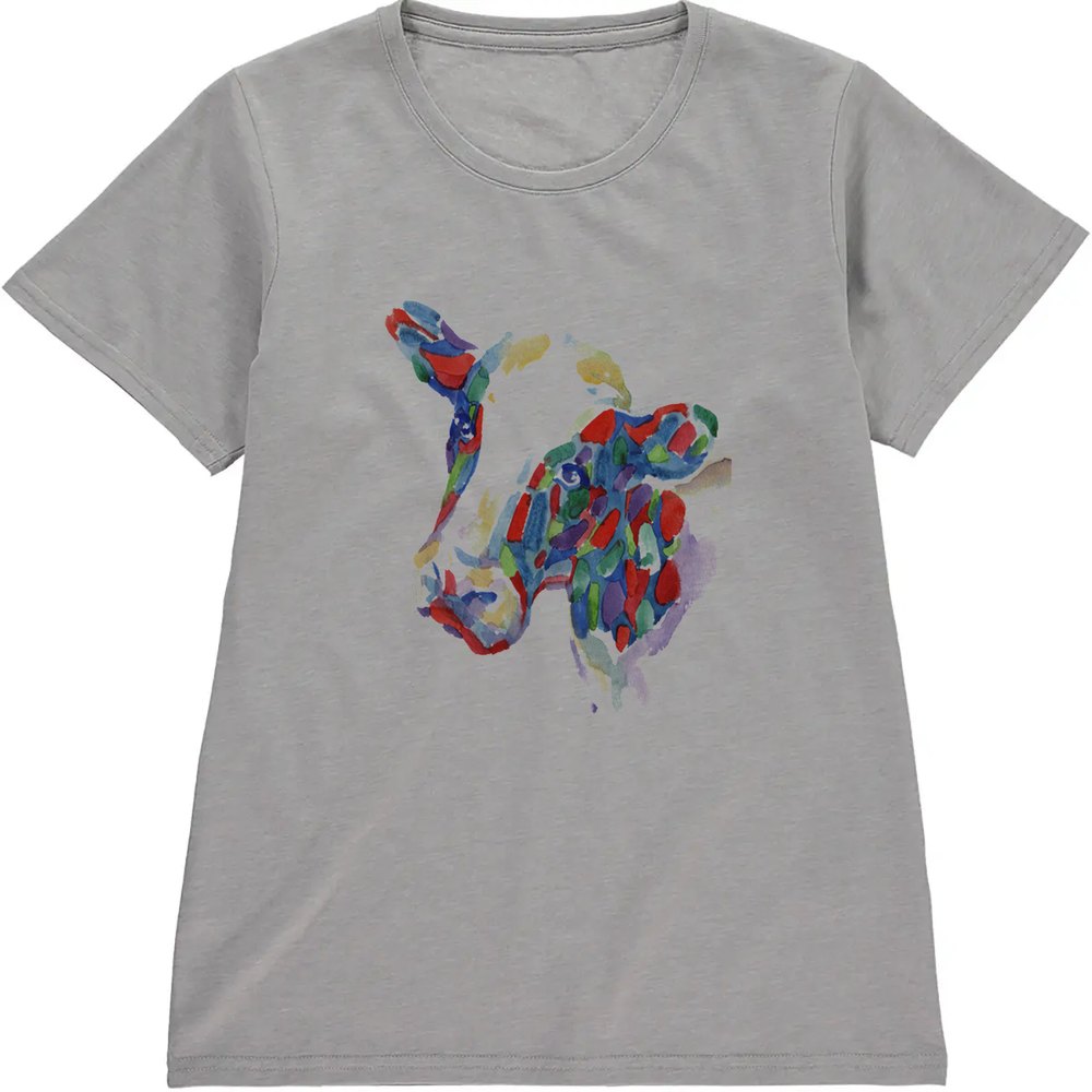 Regular Fit Printed T-Shirt  WATER COLOUR COW — image 5