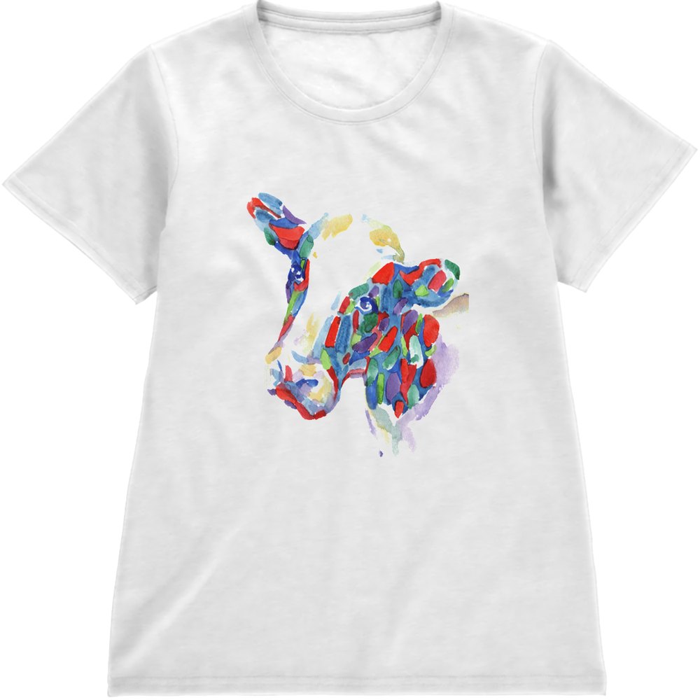 Regular Fit Printed T-Shirt  WATER COLOUR COW — image 4