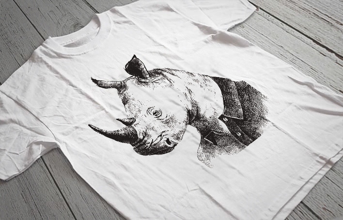 Regular Fit Printed T-Shirt  Rhino