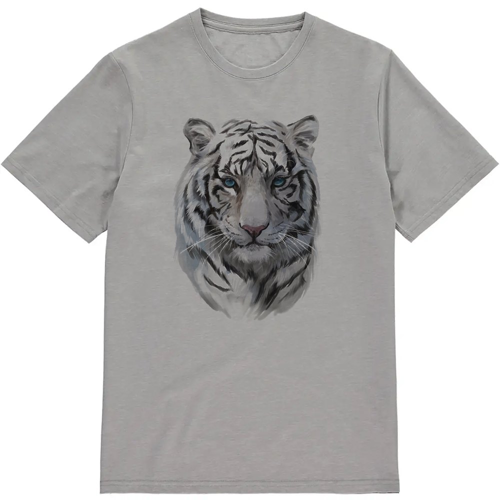 Regular Fit Printed T-Shirt  Black And White Tiger — image 3