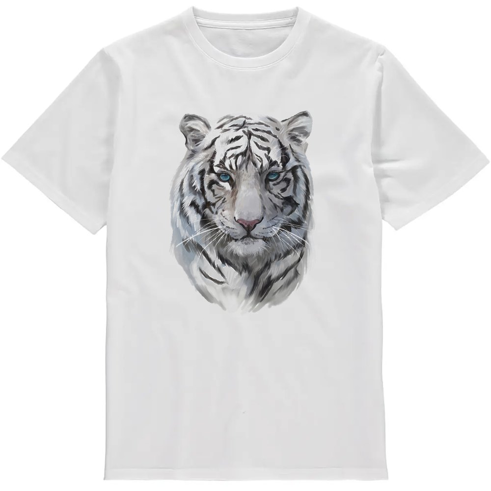 Regular Fit Printed T-Shirt  Black And White Tiger — image 2