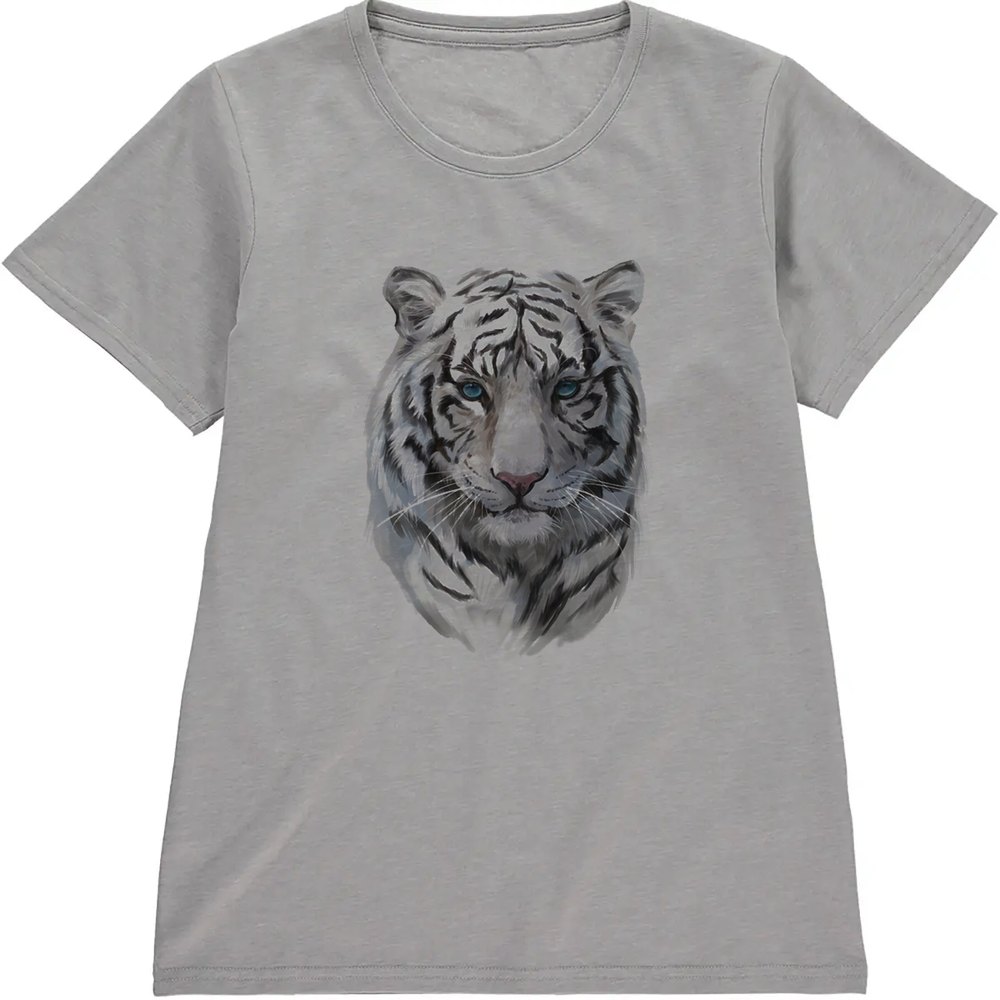 Regular Fit Printed T-Shirt  Black And White Tiger — image 5