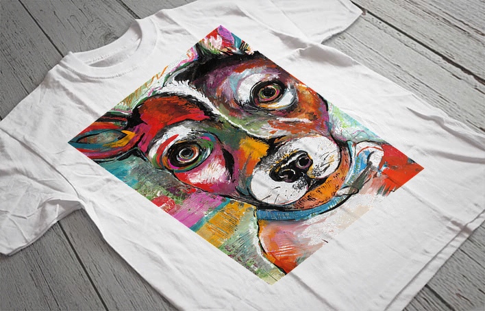 Regular Fit Printed T-Shirt Dog Paint