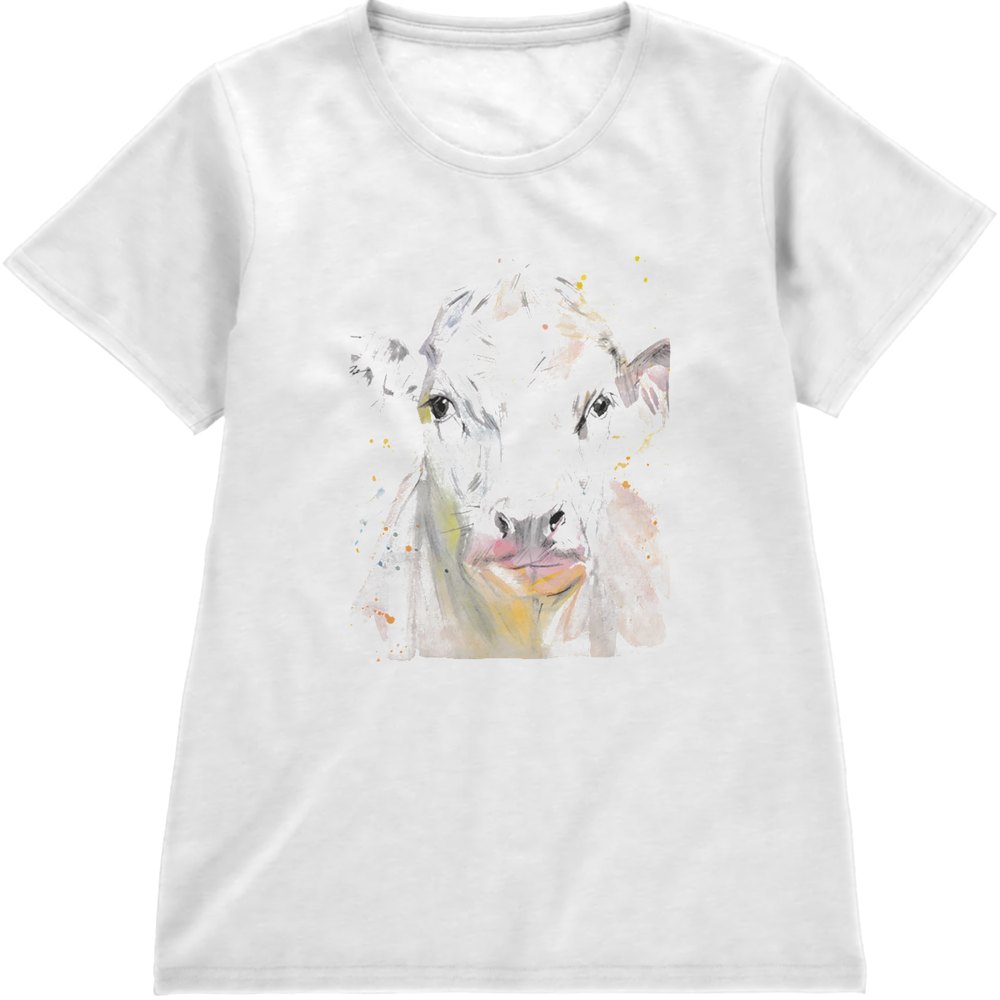 Regular Fit Printed T-Shirt Water Colour Cow — image 4