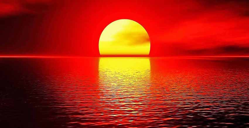 Red Sunset Canvas Wall Art Canvas Print