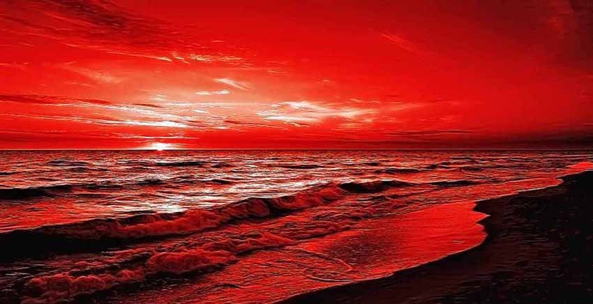 Red Sunset Canvas Wall Art Canvas Print