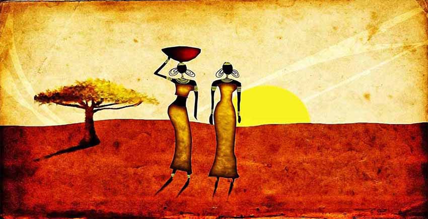 African Art Abstract Canvas Wall Art Canvas Print