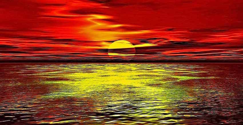 Red Yellow Orange Sunset Canvas Wall Art Canvas Print
