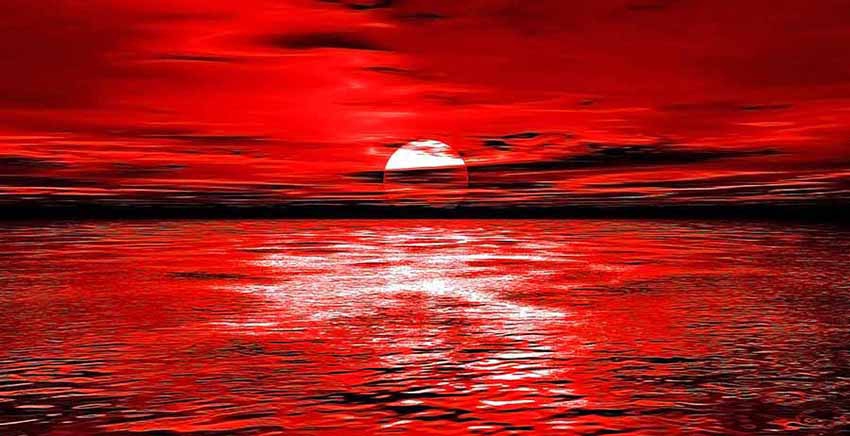 Red Sunset Canvas Wall Art Canvas Print