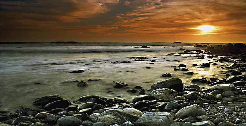 Pebbles Sunset Canvas Wall Art Canvas Print