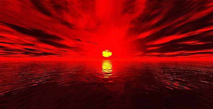 Red Sunset Canvas Wall Art Canvas Print