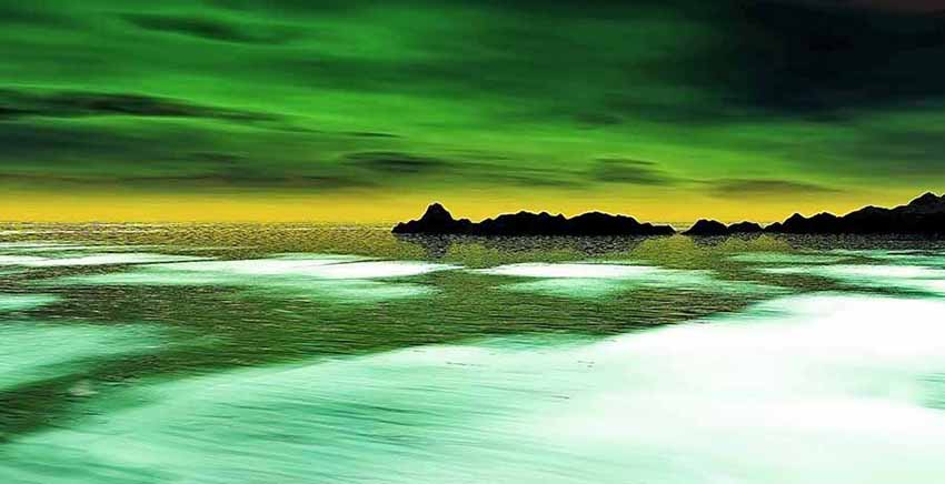 Green Sunset Canvas Wall Art Canvas Print
