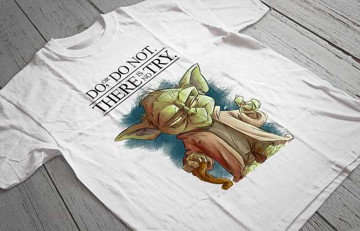Regular Fit Printed T-Shirt Yoda