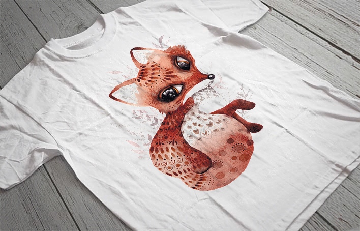 Regular Fit Printed T-Shirt  Fox
