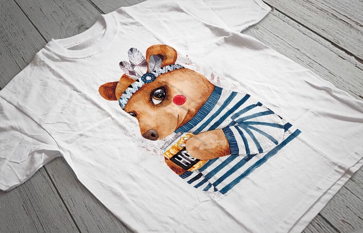 Regular Fit Printed T-Shirt  Bear