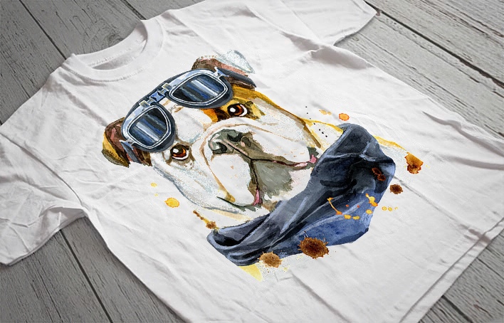 Regular Fit Printed T-Shirt Dog