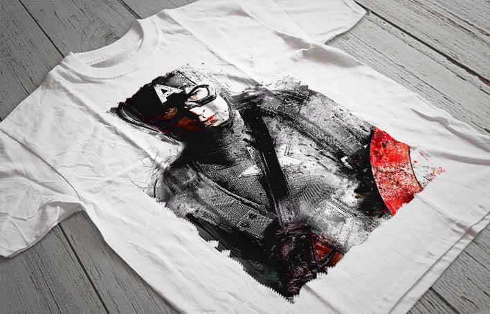 Regular Fit Printed T-Shirt Captain America