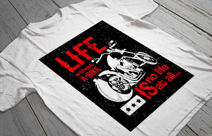Regular Fit Printed T-Shirt Motorbike
