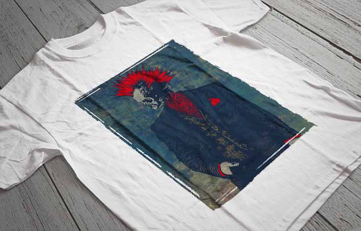 Regular Fit Printed T-Shirt Punk Skeleton